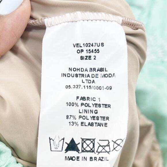 PatBo Women's Satin Dot Ruched Barrel cuff Maxi Dress in Green Size 2 - Picture 6 of 6